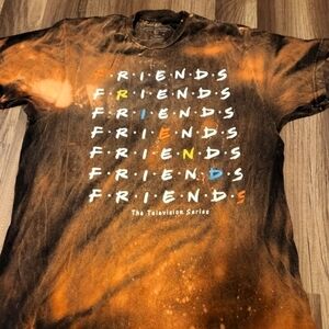 FRIENDS Tv Show Distressed Tie Dye Custom T-Shirt Size Large